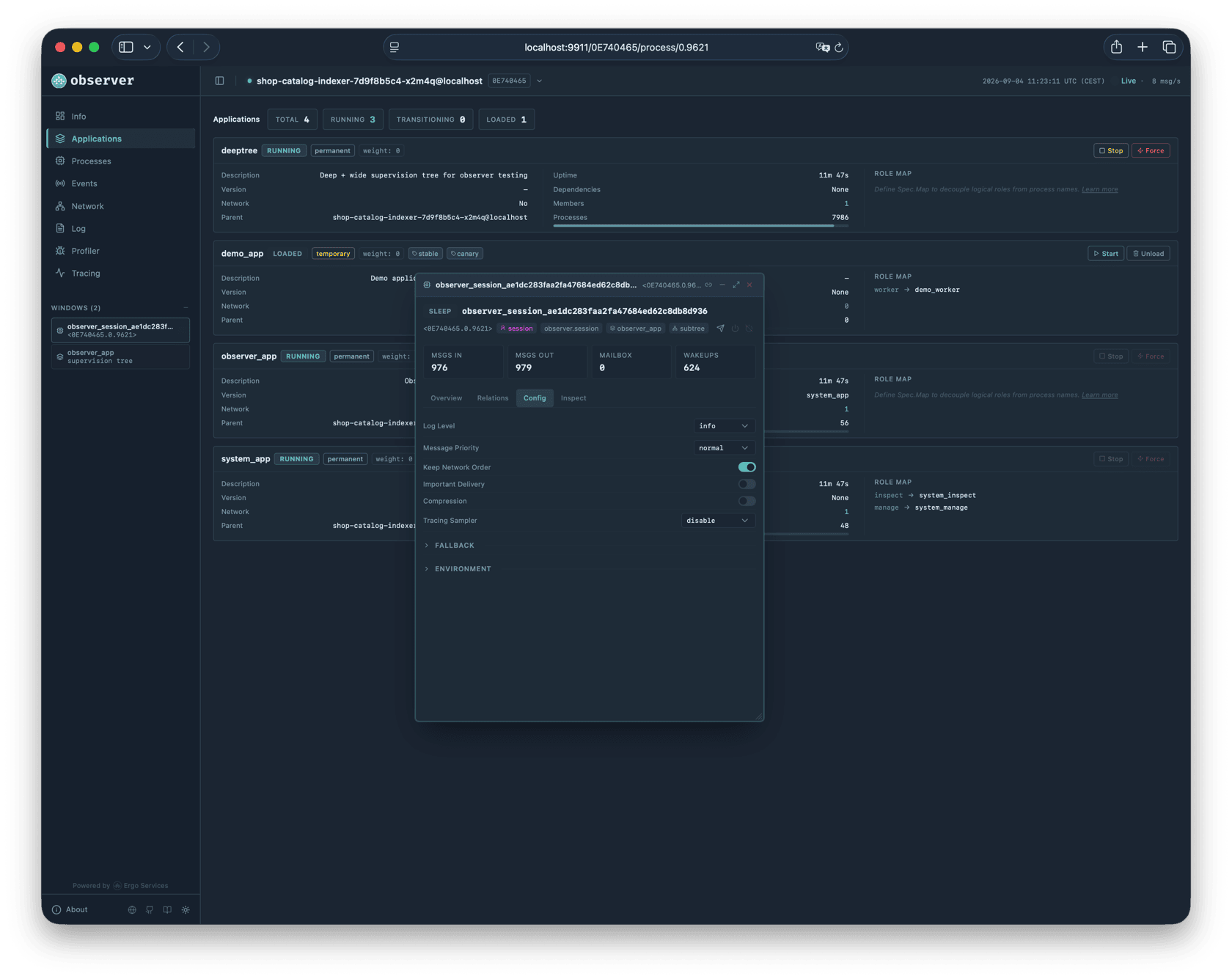 Process config tab